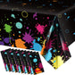 Glow Party Table Covers Neon Party Tablecloths 108 X 54 Inch Glow Party Tablecloths Disposable Plastic Neon Glow Table Cloth For Neon Birthday Party Black Light Party Supplies (10 Pieces)