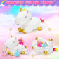 KMUYSL Unicorn Toys Set - Soft Plush Mommy Unicorn with 4 Baby Unicorns, Orange, 5 Piece Assortment, Ideal for Ages 3-8, Perfect Gift
