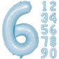 40 In Matte Blue Number Balloons Helium Foil Mylar Balloon Birthday Party Banquet Decoration Digital 6