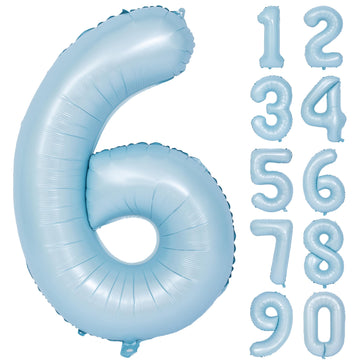 40 In Matte Blue Number Balloons Helium Foil Mylar Balloon Birthday Party Banquet Decoration Digital 6