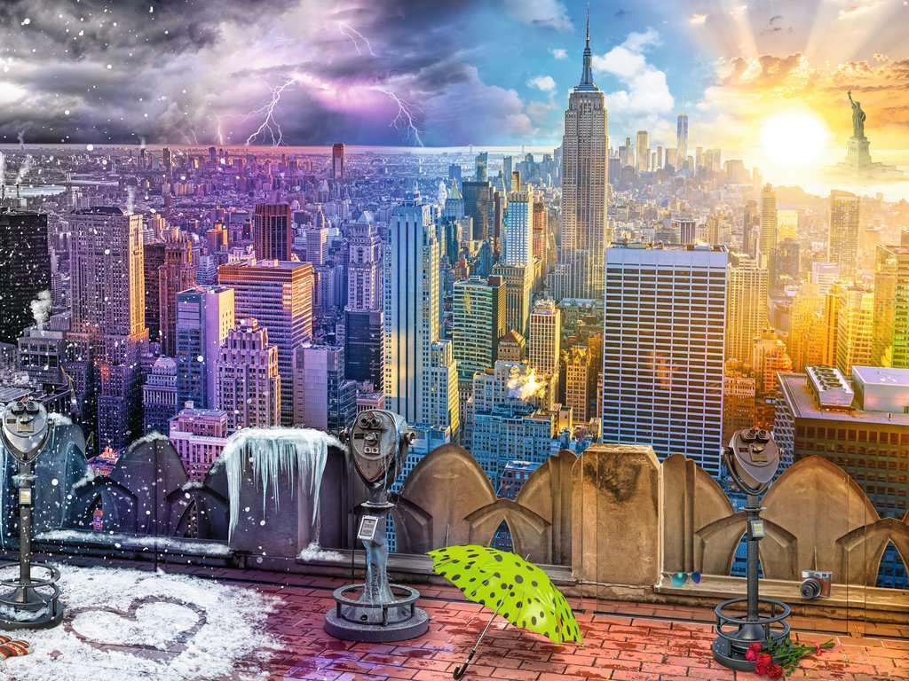 Ravensburger Seasons Of New York 1500 Piece Jigsaw Puzzle For Adults - 12000698 - Handcrafted Tooling, Made In Germany, Every Piece Fits Together Perfectly