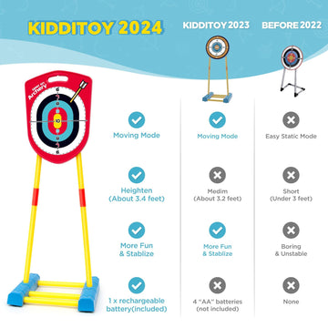 Bow And Arrow For Kids 6-8 8-12, Archery Toy Set For Kids 6+ With Standing Target - Rechargeable/2 Light Up Bows/20 Arrows, Toys For Kids 4-6 7 8 9 10-12 Boys Girls Birthday Gifts