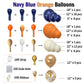 iHomlusion Blue Orange Ivory Balloon Garland Kit - Navy Double Stuffed Arch with Gold & Confetti Balloons, 18”/12”/5” Sizes