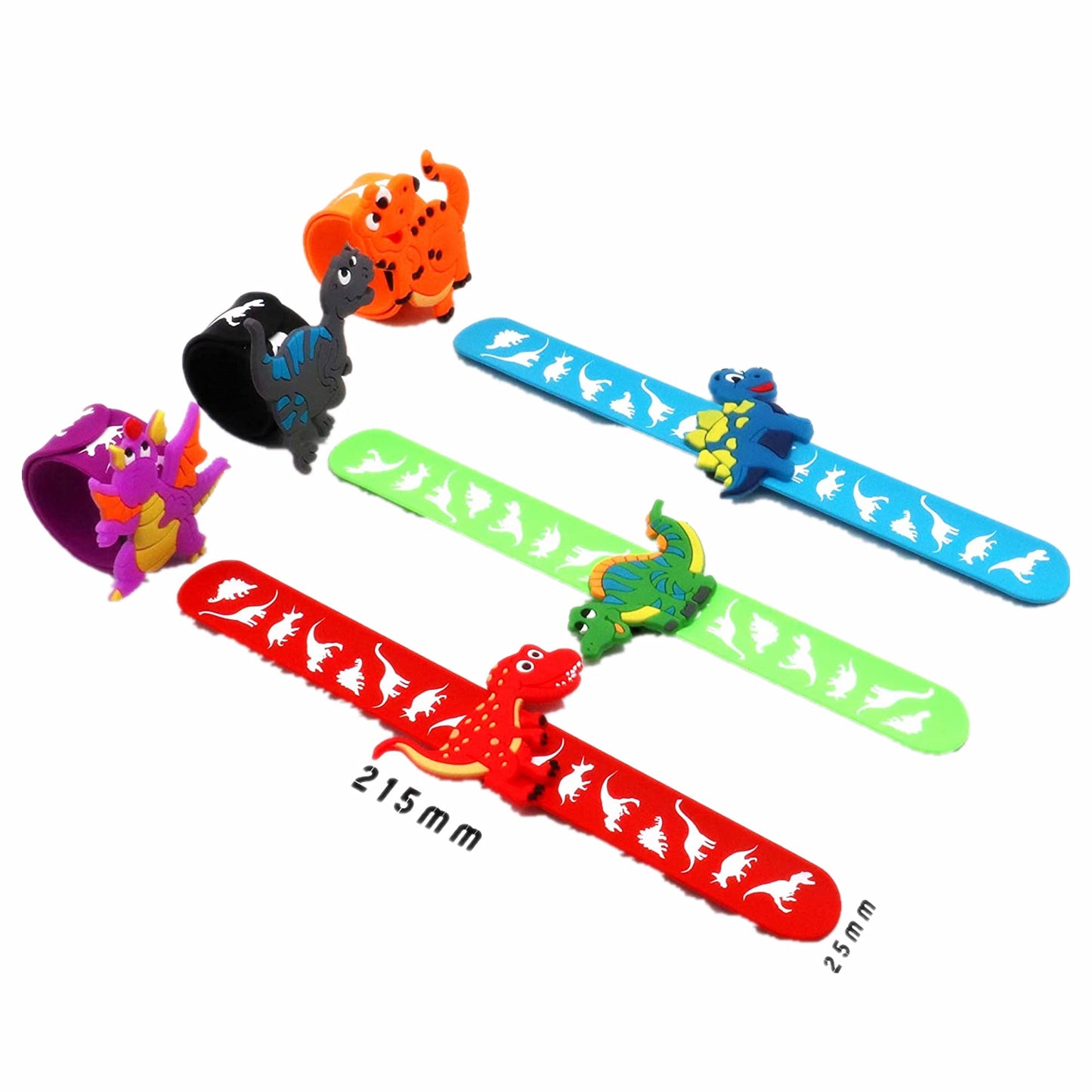 6pcs Cartoon Dragon Dinosaur Theme Party Slap Bracelets silicone Wristbands