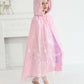 Purfeel Girls Cape For Elsa Dress Up Kids Hooded Cloak Costume Pink 7-10Years