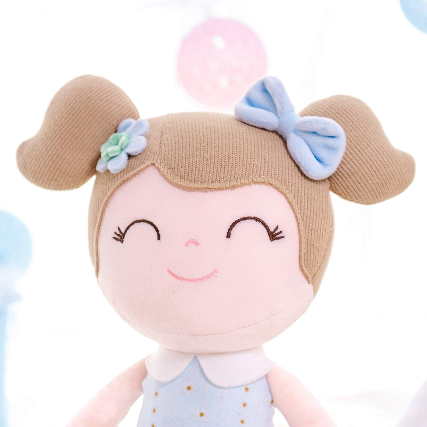 Gloveleya 16 Baby Doll Girl Plush Toy - Light Blue Cloth Doll with Gift Box - Perfect Gift for Kids