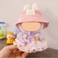 QIUTIMIY Clothes for Doll 17cm Doll Clothes 3-Piece-Set Doll Clothes enhanced Doll Outfit with Accessories-Birthday Pink Hat+Dress+Flower(NO Doll Included)