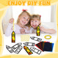 32 Sets Back to School Crayon Suncatchers Craft Kit DIY Window Stained Glass Effect Crayons Paper Crafts for Home School Classro