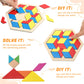 Jerify 8 Pack Wooden Hexagon Puzzles Children Educational Puzzle Blocks Shape Pattern Block Geometric Tangram Jigsaw For Kids Ad