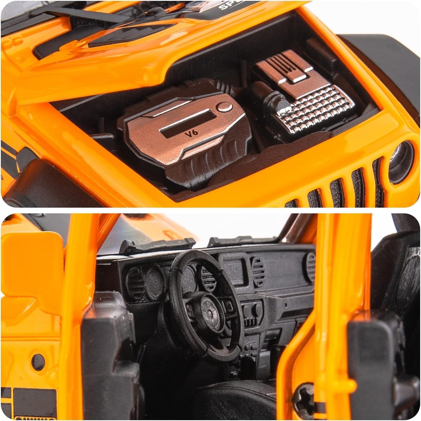 WAKAKAC Compatible for 1/32 Wrangler Alloy Diecast Pull Back Model Car Collectible Gift with Light and Sound Toy Vehicle for Kid