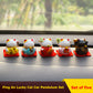 Kuuleyn 5Pcs Mini Maneki Neko,Lucky Cat Figurines,Japanese Ceramic Fortune Cat Figurines Small Cute Bright Colors Smoothing Lines Maneki Neko Figurines For Car Table