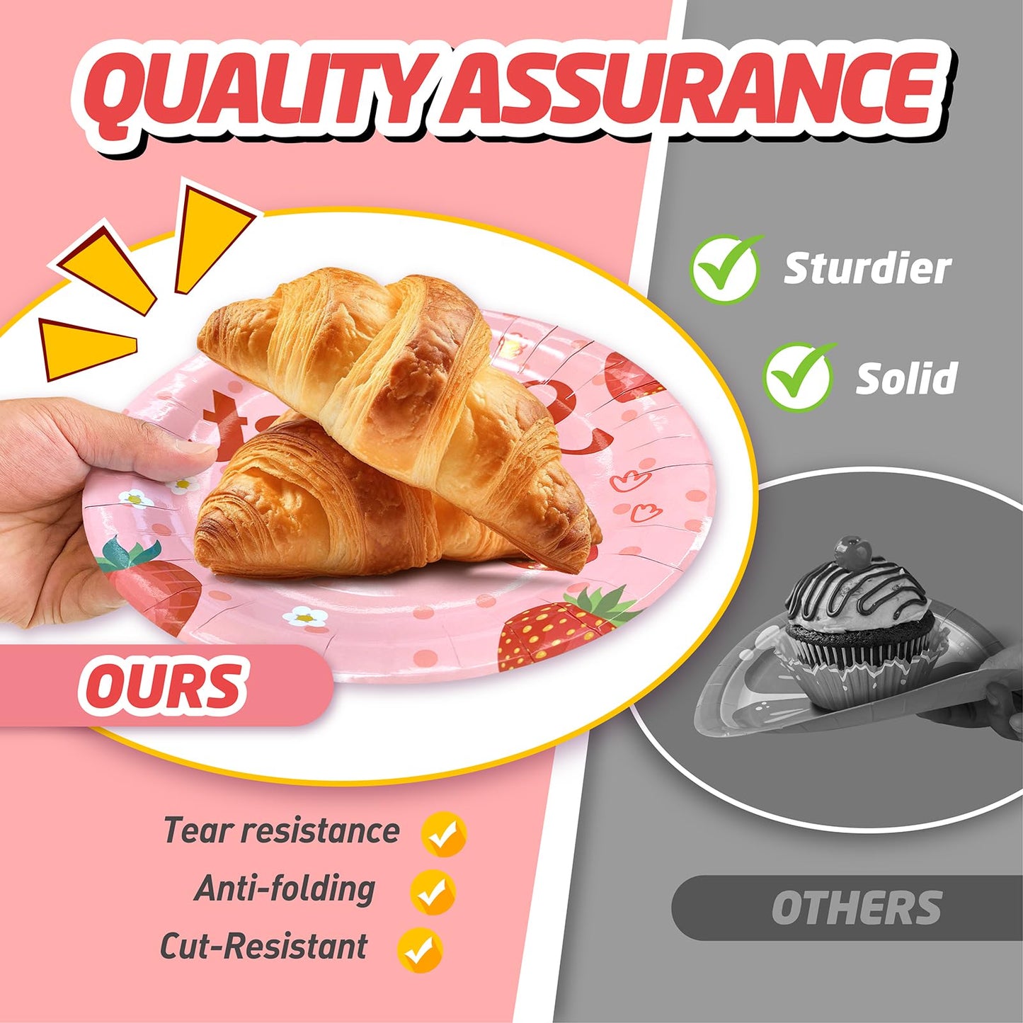 146Pcs Strawberry Plates and Napkins strawberry Party Supplies Includes Plates, Napkin, Fork, Cup, Straw, Tablecloth, Banner for