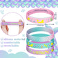 24 Pack Mermaid Silicone Wristband Mermaid Scale Bracelets I'm a Mermaid Wristband Mermaid Party Goody Bag Favors for Boys Girls