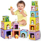Shylizard Toddler Farm Animal Sorting And Stacking Toys, Nesting Boxes And Blocks With Finger Puppets - Gifts For 1-3 Year Olds