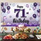 LASKYER 71st Birthday Decorations - Purple Balloon Banner Backdrop, Polyester Party Supplies, Model P-BH-71