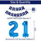 Blue 21 Birthday Decorations, Blue 21St Birthday Decorations For Men Women, Happy 21St Birthday Balloons Party Supplies With Blu