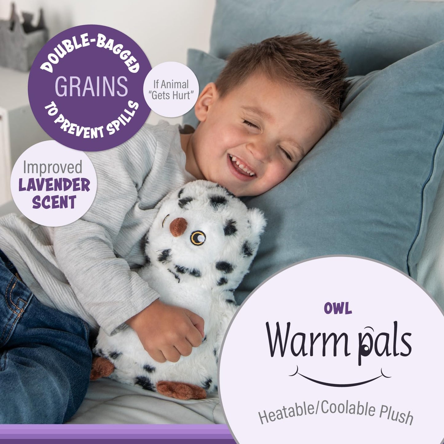 1I4 Group Warm Pals - Owl - Lavender Scented, Cute Warmable Plush Toy For All Ages - Stuffed Animal That Can Be Heated Or Cooled