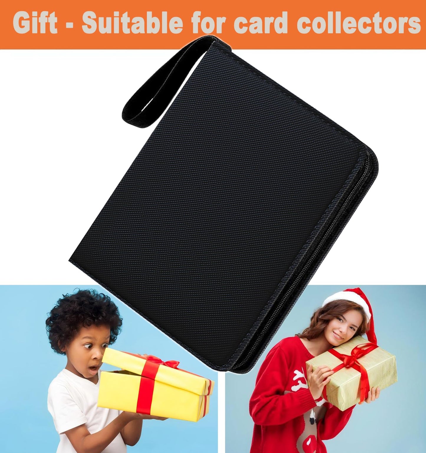 Card Binder 9 Pocket enhanced Zipper Trading Card Album 720 Cards Folders for Collectible MTG TCG Sports Cards Binder (Black)