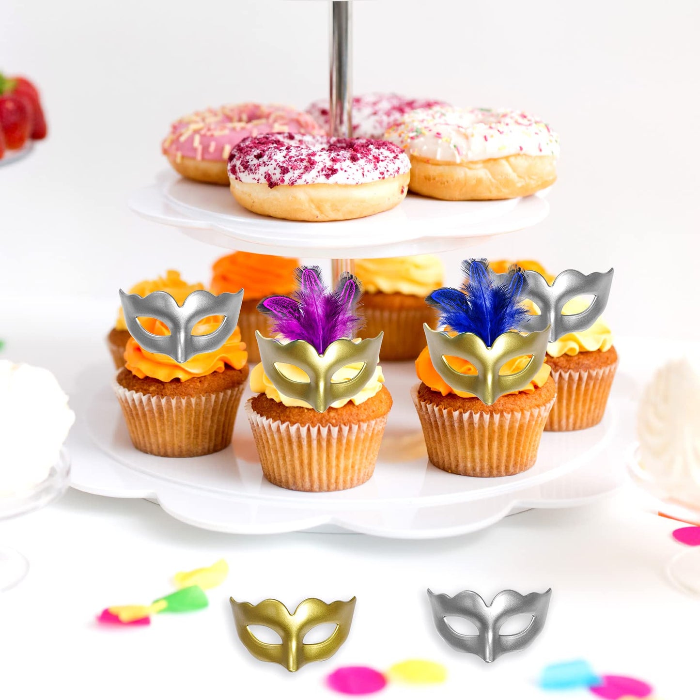 Yookat 20 Pieces Mini Masquerade Mask Small Mardi Gras Masks Small Venetian Mask Masquerade Masks Vintage Antique Masks