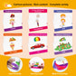 60 Cards, 120 Pictures Educational Toddler Flash Cards For Toddlers 3,4,5,6 Years, Preschool Kindergarten Toddler Learning Toys, Professional,Food,Drink, Transportation, Feeling, Behavior