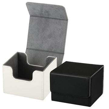 Weewooday 2 Boxes Leather Deck Card Boxes Large Size Fit 100 Plus Sleeved Cards Deck Game Box For Collectible Cards Deck Playing