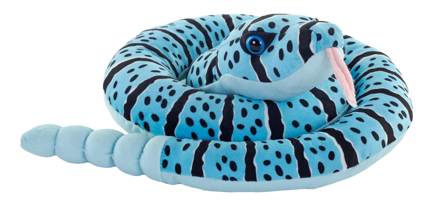 WILD REPUBLIC 36" Eco-Friendly Blue Rock Rattlesnake Plush Toy - Stuffed Animal Made from Recycled Materials, Model 28179