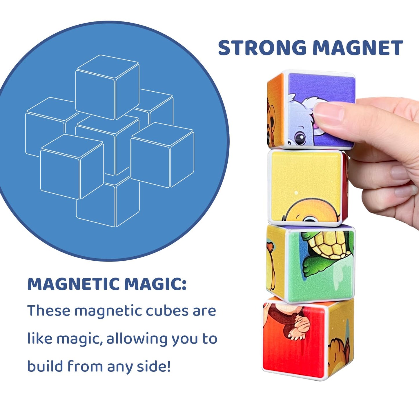 Pairez Toys Magnetic Blocks for Toddlers Aged 1-3  Large Building Cubic Puzzle Game in Holiday Theme: Christmas  Easter  Birthday  Thanksgiving  Halloween  Valentine's Day