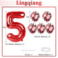 40 Inch Number 65 Foil Balloons Set, Red 65Th 56Th Birthday Balloons With Red Confetti Balloons, Giant Number 5 And 6 Helium Bal