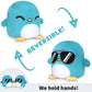 TeeTurtle Plushmates Cool Sunglasses Penguin - Soft Sensory Fidget Toy, Huggable Stuffed Animal for Father's Day Gift