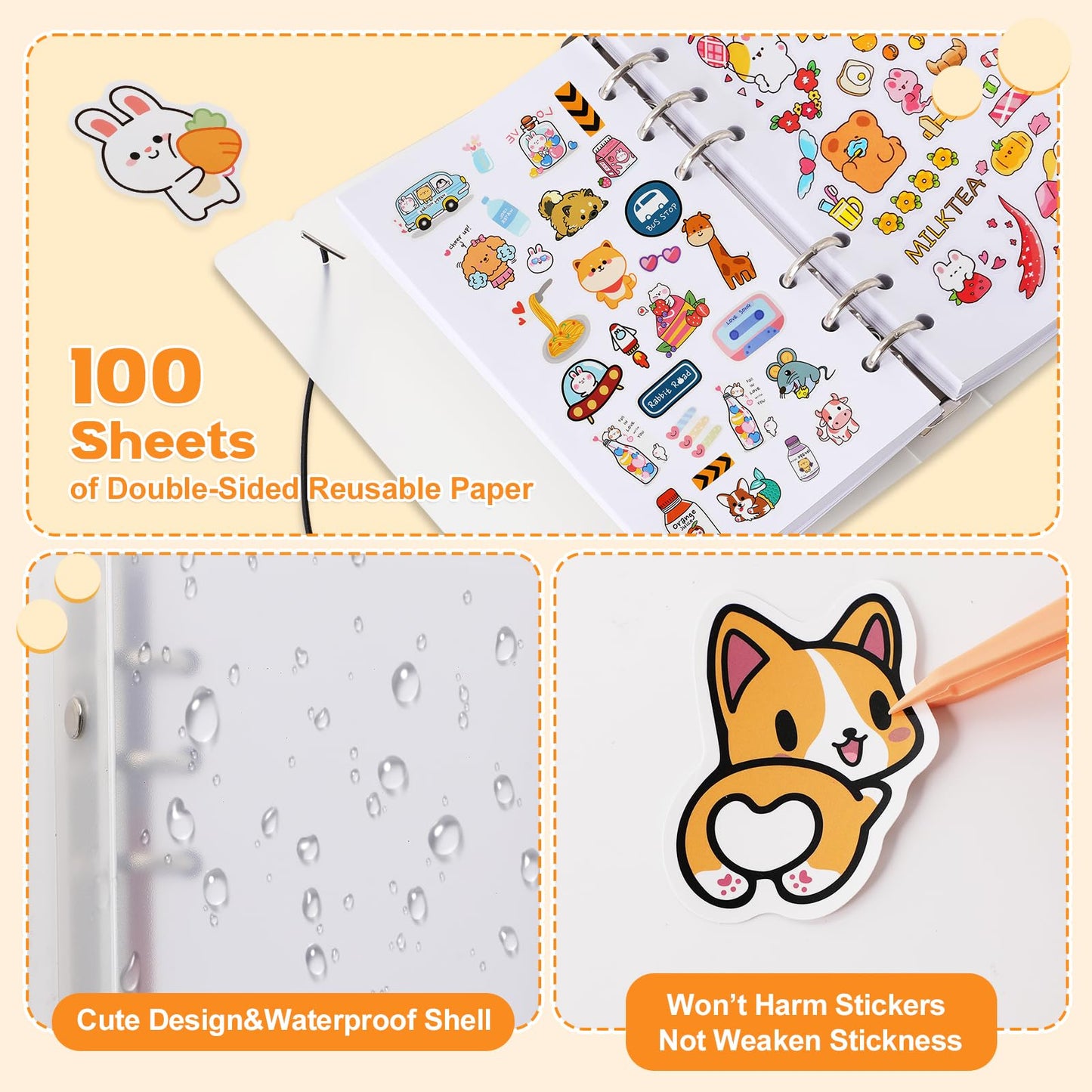 Reusable Sticker Book 100 Sheets Sticker Collecting Album Sticker Collection Accessories Activity Sticker Album For Collecting S