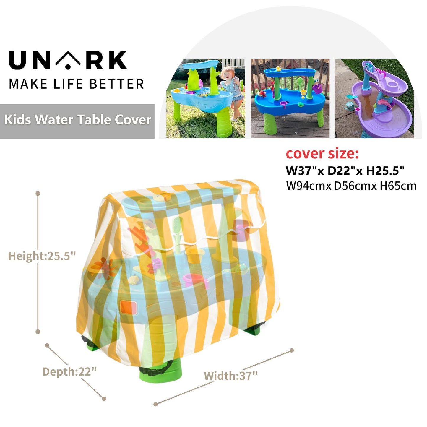 UNARK Water Table Cover Toddler Outdoor Toys for Toddlers 1-3, Outdoor Toys Cover, Water Table Accessories