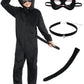 Ikali Cat Costume For Girls, Kids Toddlers Black Cat Costume With Eye Mask, Choker And Tail 8-10 Years