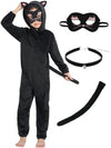 Ikali Cat Costume For Girls, Kids Toddlers Black Cat Costume With Eye Mask, Choker And Tail 8-10 Years