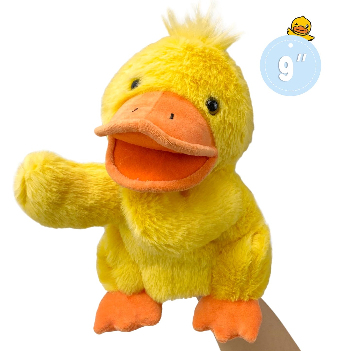 Okegztoa Hand Puppets Duck Puppets,9'' Realistic Stuffed Animal Puppets For Toddlers Duck Stuffed Puppets For Kids With Movable