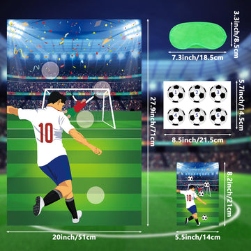 Pin The Soccer On The Goal Kids Party Games Soccer Birthday Games For Boys Soccer Birthday Party Supplies Decorations, Large Soccer Game Poster With 36 Soccer Stickers Classroom Soccer Party Favors