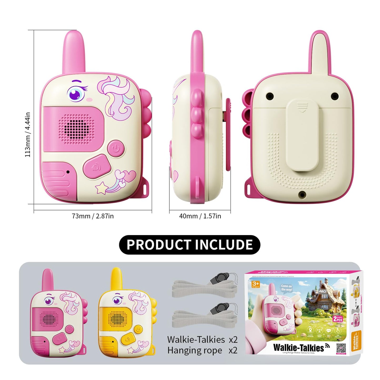 Walkie Talkies Toys For Girls:Unicorn Toys 2 Pack Birthday Gifts For 3 4 5-7 8 Year Old Girls Toy For 4 5 6 7 8-10 Year Old Camp