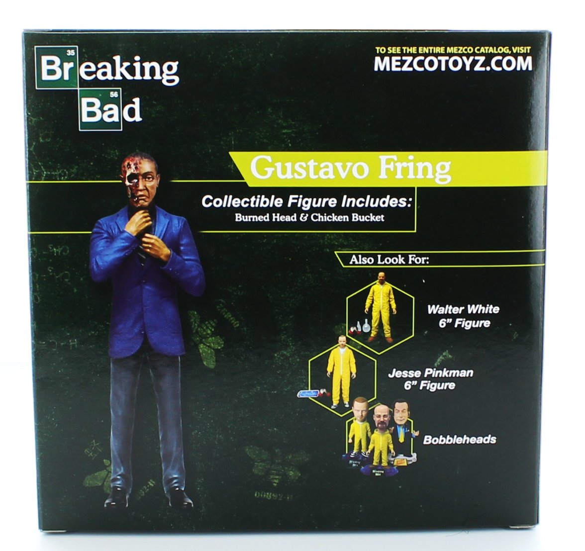 Mezco Breaking Bad Gus Fring Action Figure - Burned Face, Plastic, Black, MZ75361W, Entertainment Earth Exclusive