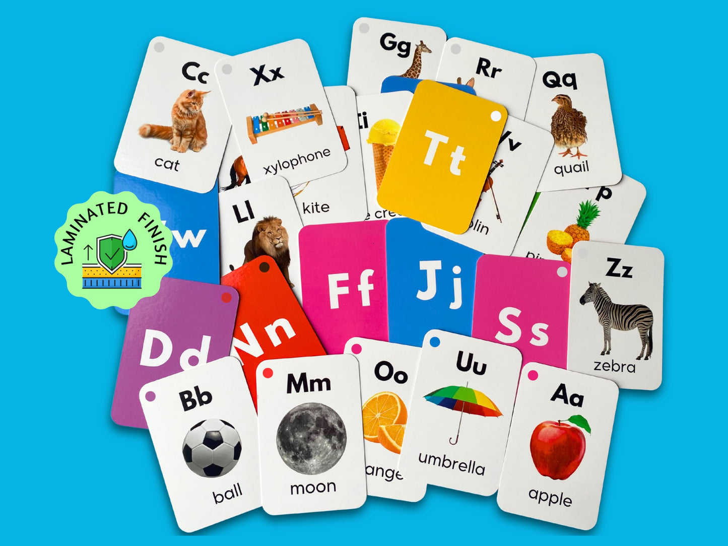 Alphabet Flash Cards For Kids, Early Learning First Word Cards For Preschool Children And Toddlers, Teach Abc Letters, English W