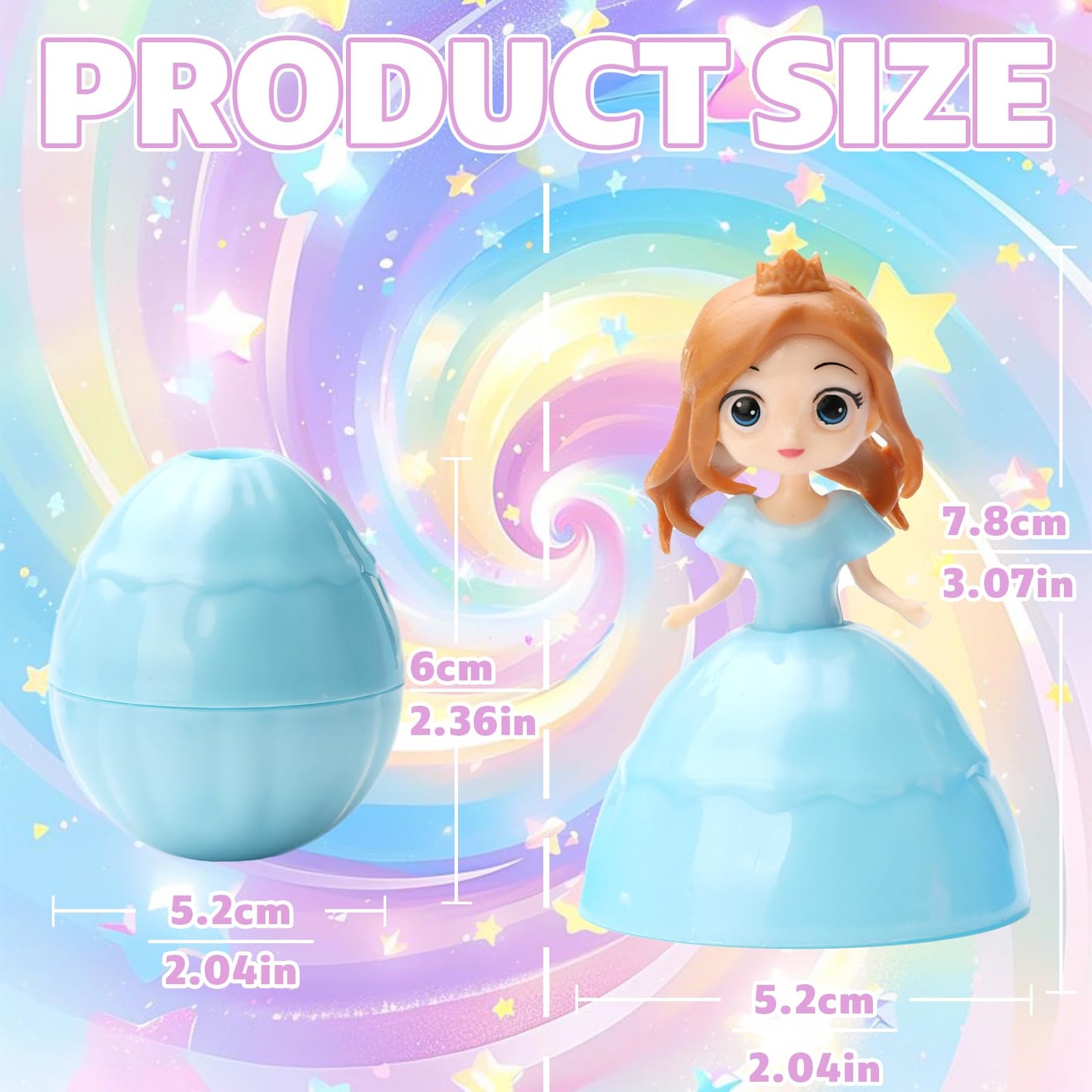 12Pcs Easter Egg Prefilled Princess Toys Easter Gifts For Kids Basket Stuffers Hunting Eggs Party Favor
