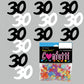 Confetti Number 30 Black, White - 4 Half Oz Bags (2 oz) #7306 Q02