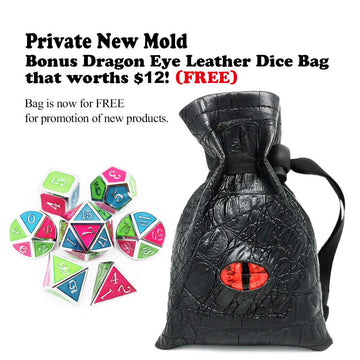 Haxtec Glow in The Dark Glowing Blue Red Green Silver Metal Dice Set D&D 7PCS DND Dice Set for Dungeons and Dragons RPG Games-Si