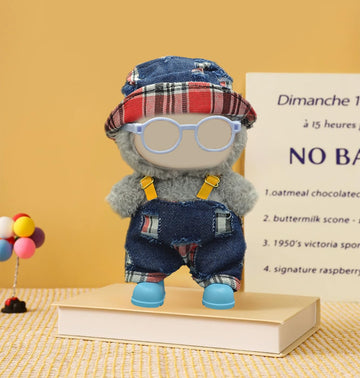 Doll Clothes Accessories Set for 17cm  Funny Outfit Set Compatible with 17 cm  Adorable Doll Clothing Set  Cute Clothes for Dress up Unique Style  No Doll Included (Denim Blue)