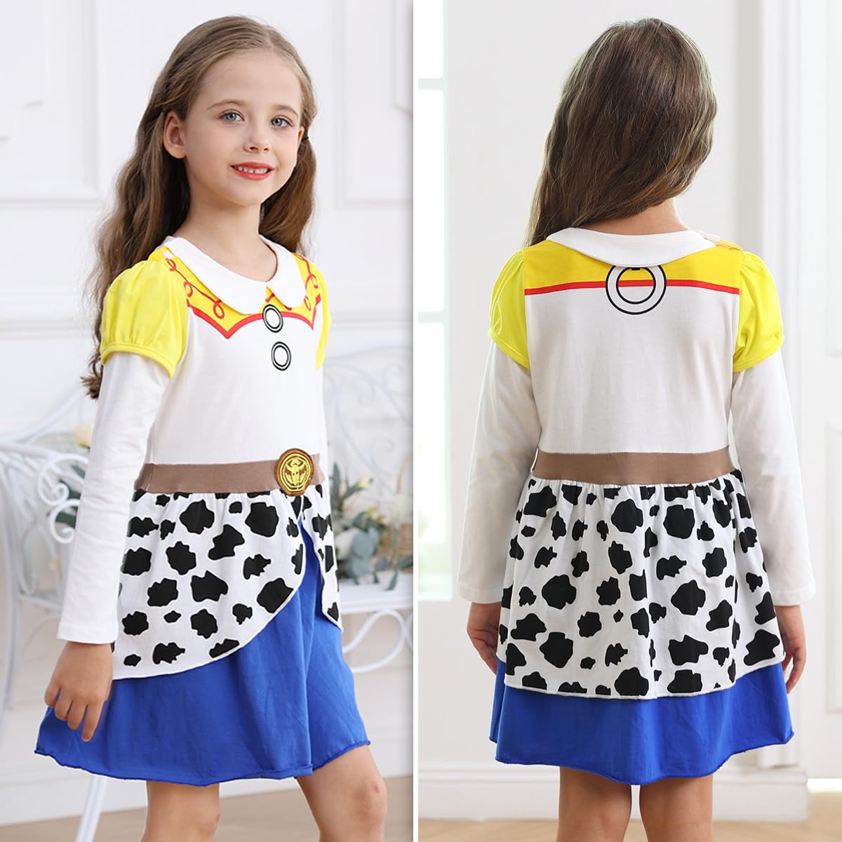 Zaisuifun Jessie Costume For Little Girls Cowgirls Dress Birthday Party Halloween Cosplay Outfit, 2-3 Years(Tag 100)