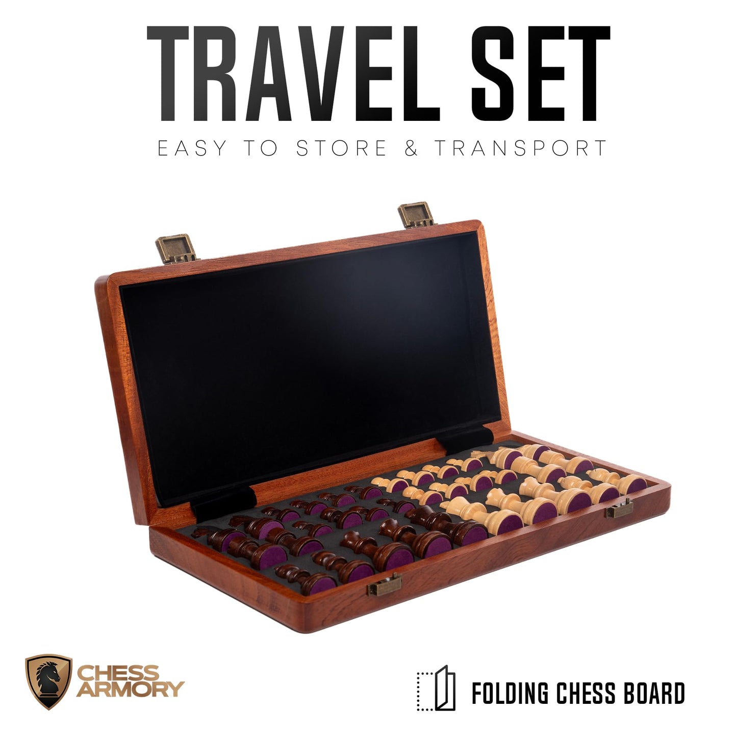Chess Set Magnetic - enhanced Wooden Board Game with a Portable Wood Case and SeStorage for Pieces  Set for Kids and mature-themeds (Sapele Wood) - Chess protective coveringy