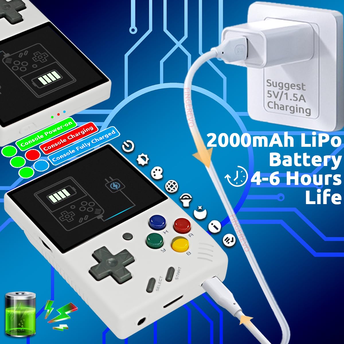 Miyoo Mini V4 Handheld Game Console 2.8-Inch 750*560 Ips Screen 2000Mah Miyoo-Mini V4 With Portable Case White
