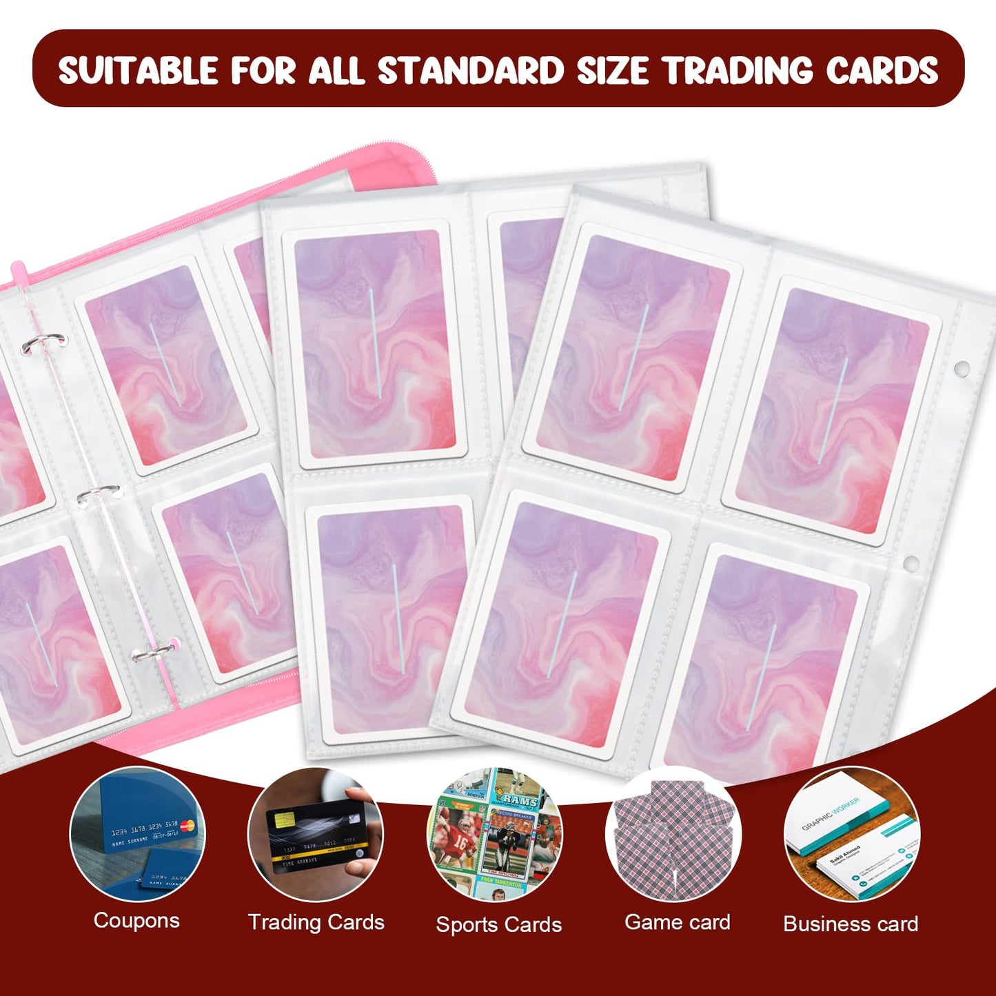 Card Binder 4-Pocket  Othran Card Holder Album 400 Pockets with Shoulder Strap for Boys and Girls Trading Game Sports Cards Organized