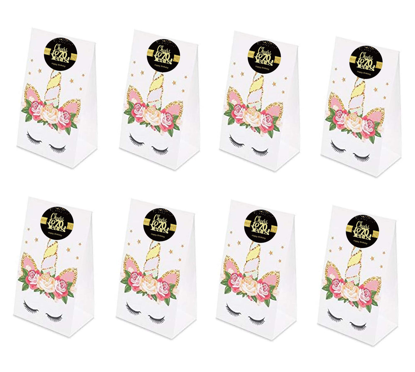 Sumerk 48 Pcs Cheers To 70 Stickers Large Bottle Stickers 70Th Birthday Stickers Card Seals 2 Inches Round Happy Birthday Party