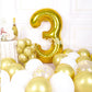 Aule 40 Inch Big Gold 3 Balloon Number Large Foil Helium Number Balloons 0-9 Jumbo Giant Happy 3Rd Birthday Party Decorations Fo