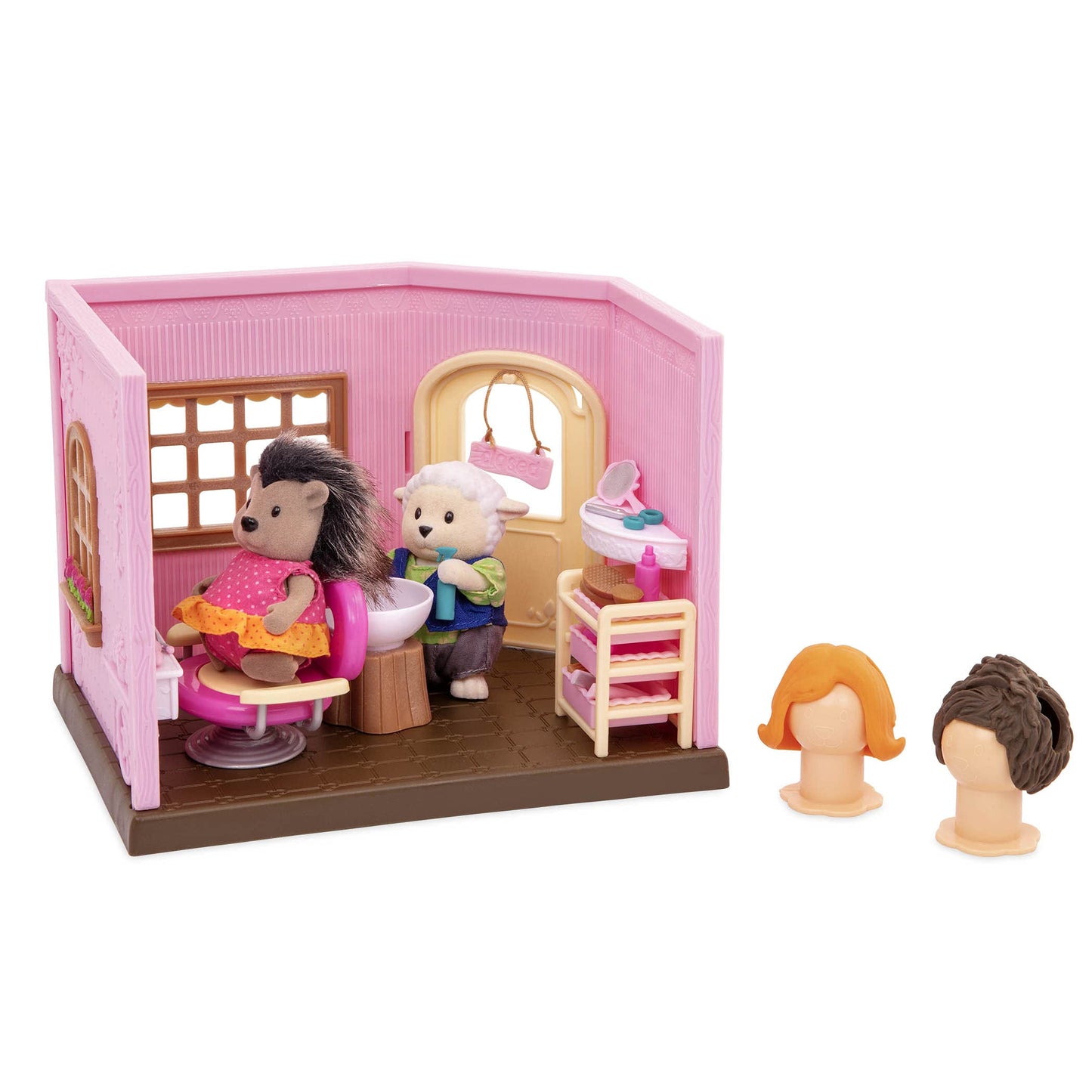 Li'l Woodzeez Toy Hair Salon Dollhouse Playset with Accessories, Multicolor, Model WZ6734Z, Pretend Play for Kids Age 3+