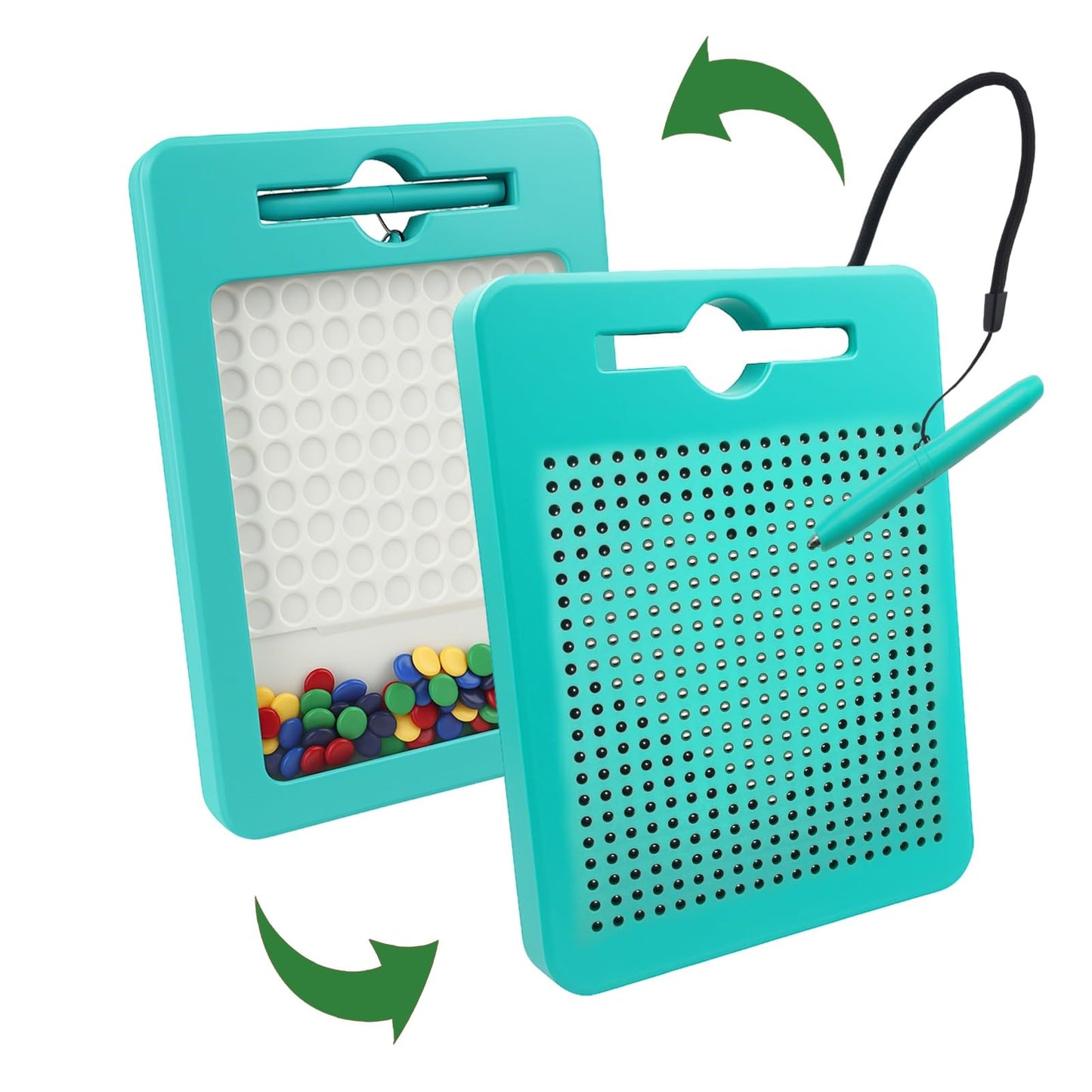 Svance 2-in-1 Double-Sided Magnetic Drawing Board for Kids & Toddlers Magnet Doodle Board with Beads, Magnetic Dot Art Toys, Roa